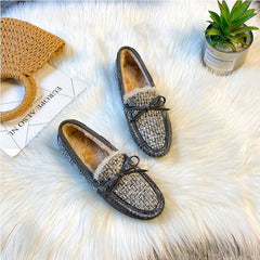Trendy Winter Leather Non-Slip Women's Flat Loafer