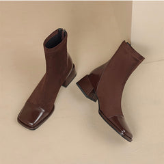 Chelsea Cap Toe Patchwork Ankle Boots