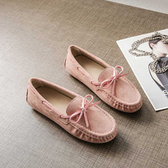 Genuine Leather Comfy Scoop Frosted Flat Women's Loafer