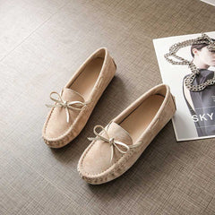 Genuine Leather Comfy Scoop Frosted Flat Women's Loafer