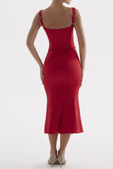 Strappy Sleeveless Girdle Midi Bodycon Dress