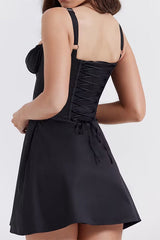 Strappy Sleeveless Tie Mini Bodycon Dress