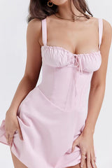 Strappy Sleeveless Tie Mini Bodycon Dress