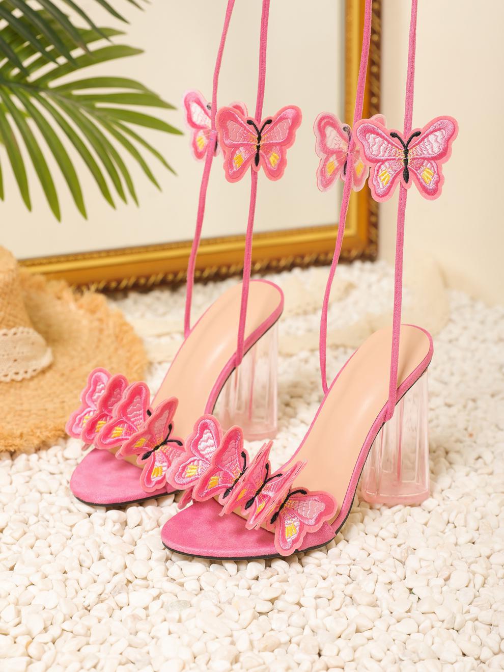 Ankle Strap Handmade Butterfly Prom Shoes