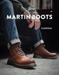 British Retro High-Top Leather motorcycle Versatile Martin Men's Boot