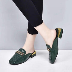 Metal Cufflinks Platform Sandals