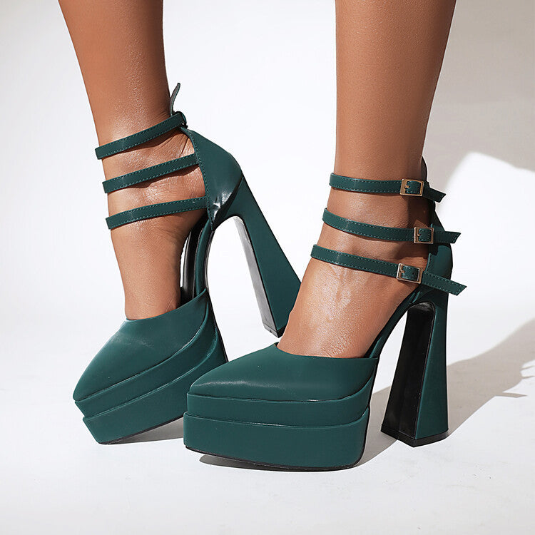 Foster Light Blue Platform Heels