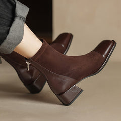 Chelsea Cap Toe Patchwork Ankle Boots