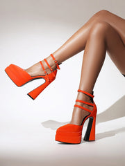 Foster Light Blue Platform Heels