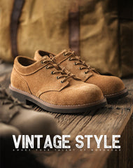 Retro Outdoor Suede Stitching Large Men's Dress Shoes