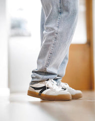 American Retro Versatile Moral White Flat Men's Sports Shoes