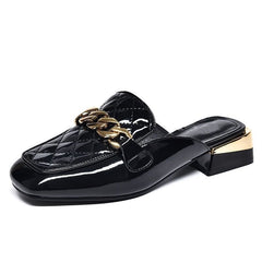 Metal Cufflinks Platform Sandals