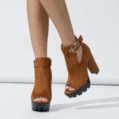 Comfortable buckle high heeled gladiator sandals
