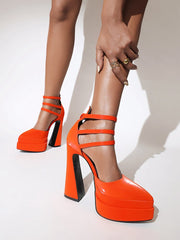 Foster Light Blue Platform Heels