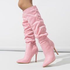 Mid-Calf Stiletto Slip-On Bboots