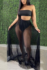 Bodysuit Tops Sheer Tulle Skirt Sets