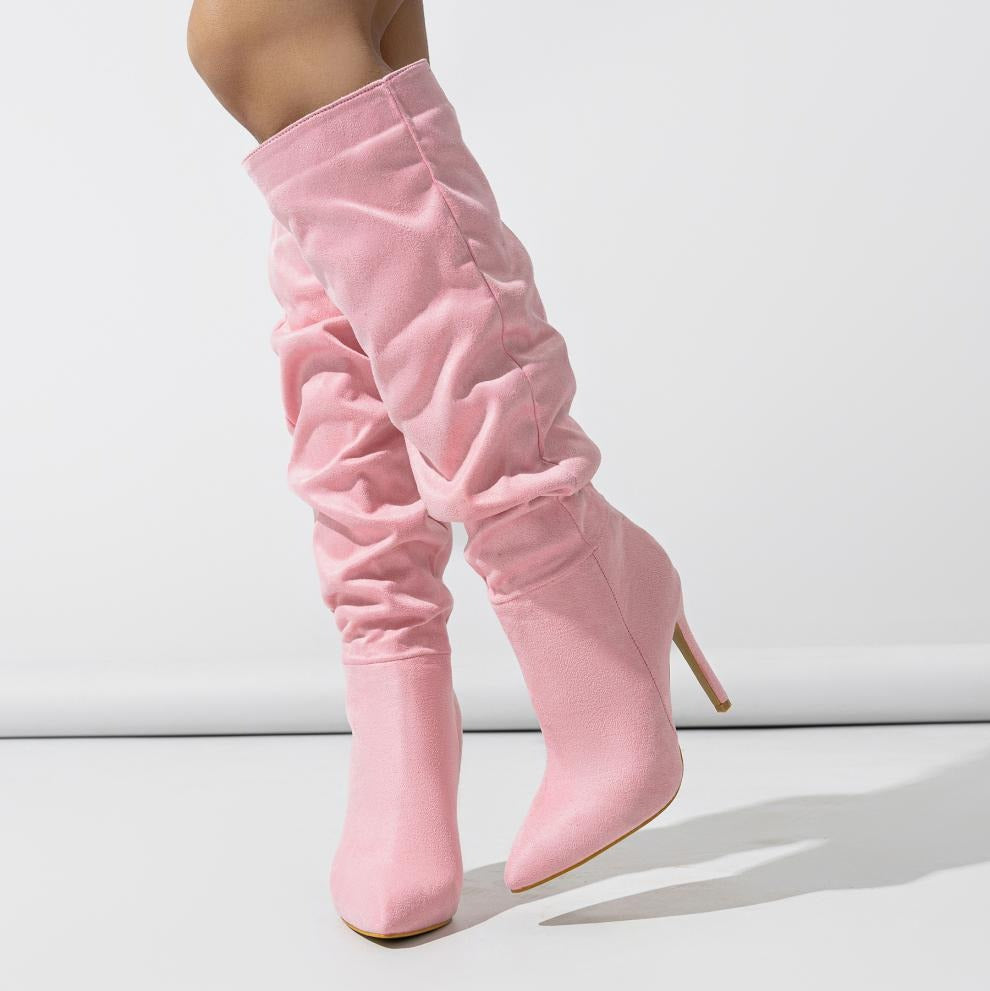 Mid-Calf Stiletto Slip-On Bboots