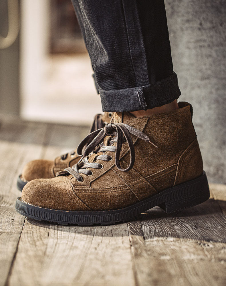 American Retro Mountaineering Casual Desert Leather Men's Boot