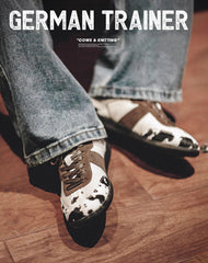 German Cow Moral Retro Embroidered All-Match Men's Casual Shoes