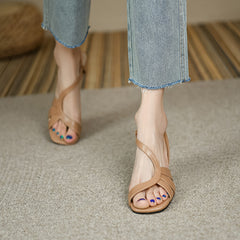 Daelyn Sculptural Mid Heel Sandals