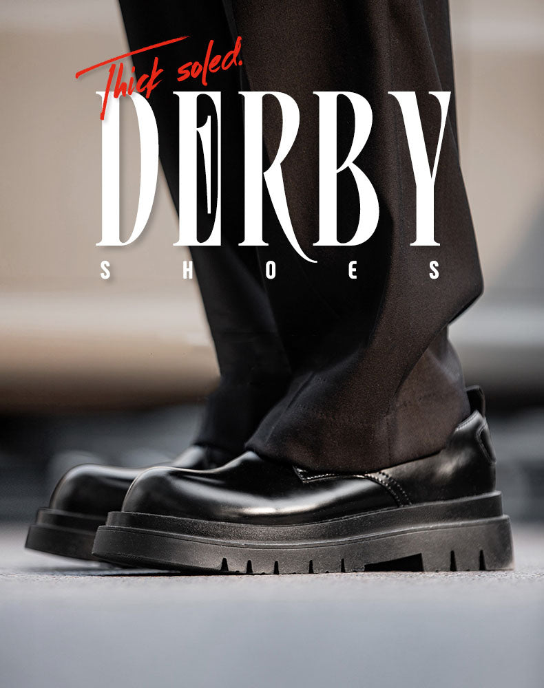 American Lather Thick-Soled High-End Big Head  Unisex Dress Shoes