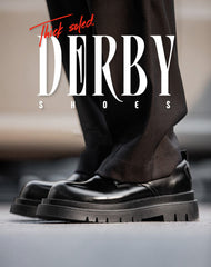 American Lather Thick-Soled High-End Big Head  Unisex Dress Shoes