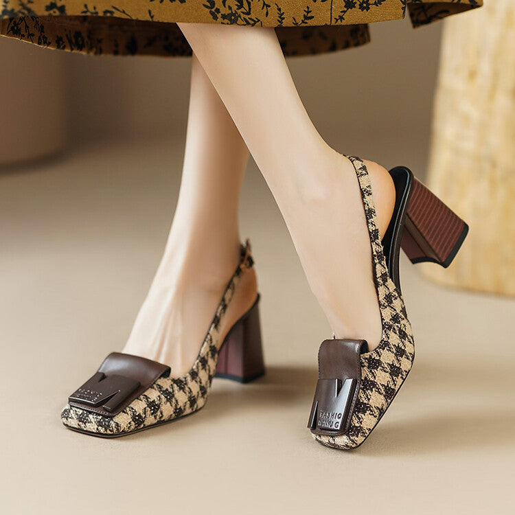 Amy Vintage Slingback Chunky Heels