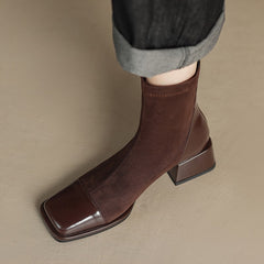 Chelsea Cap Toe Patchwork Ankle Boots