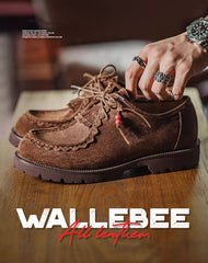 Retro Casual Workwear Postman Maillard Leather Men's Dress Shoes