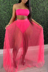Bodysuit Tops Sheer Tulle Skirt Sets