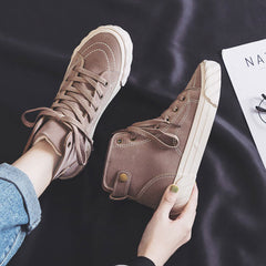 All-Match High-Top Cotton Canvas Winter Women's Boots