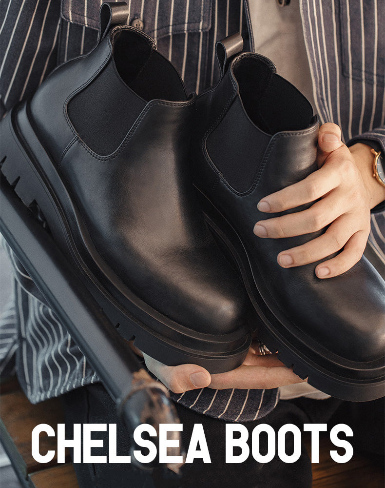 Chelsea British Style Mid-top Casual Leather Short Martin Men's Boot