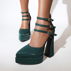 Foster Light Blue Platform Heels