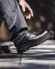 British Hippie Gentleman Derby Martin Work Leather Men's Dress Shoes