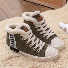 Corduroy Fleece Warm Trendy Winter Women's Boots