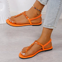 Metal Chain Flat Sandals