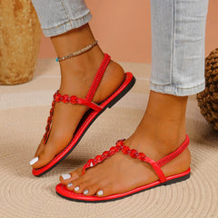 Metal Chain Flat Sandals