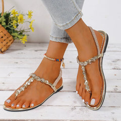 Metal Chain Flat Sandals