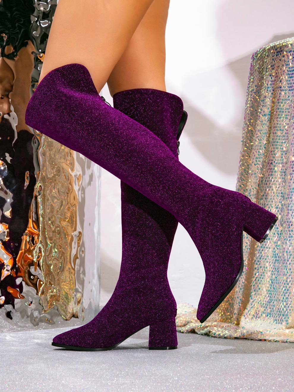 Rhinestone Stiletto Boots