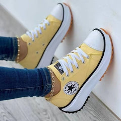 Color Blocking Pattern Convas Sneaker