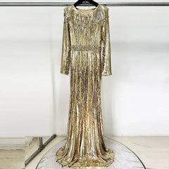 Round Neck Maxi Diamente Embellished Bodycon Dress