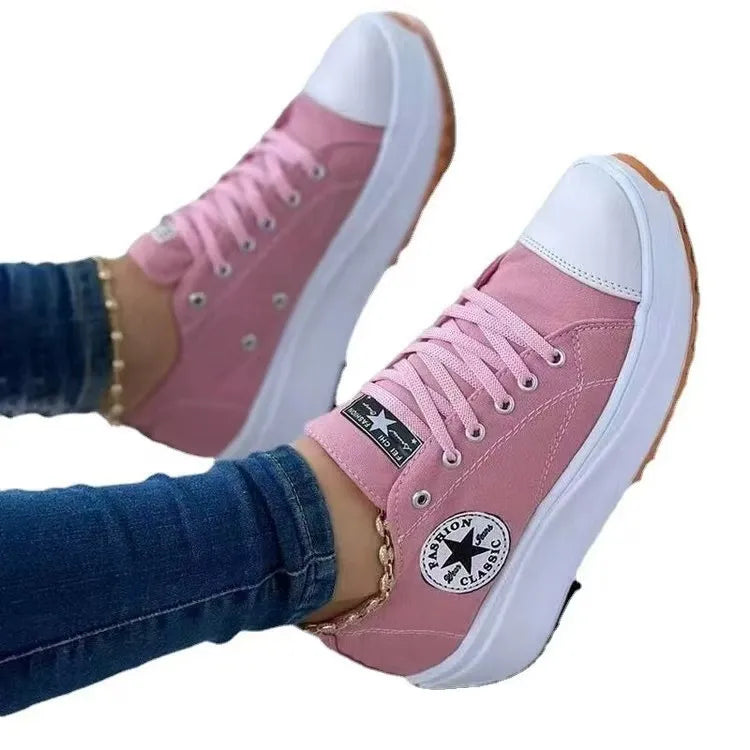 Color Blocking Pattern Convas Sneaker