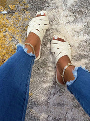 Squre Toe Solid Color Slippers