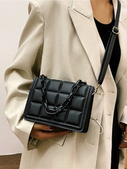 Minimalist Embossed Decor Crossbody Bag