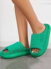 Towel Round Toe Platform Slides