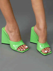 Square-toe Triangle Heel Sandals