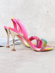 Rhinestone Ombre Strap Stiletto Heel
