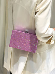 Glitter Decor Chain Box Bag
