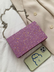 Glitter Decor Chain Box Bag