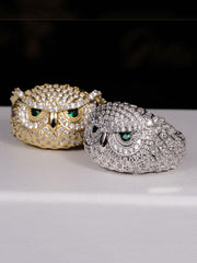 Owl Hip Hop Iced Zircon Stones Ring
